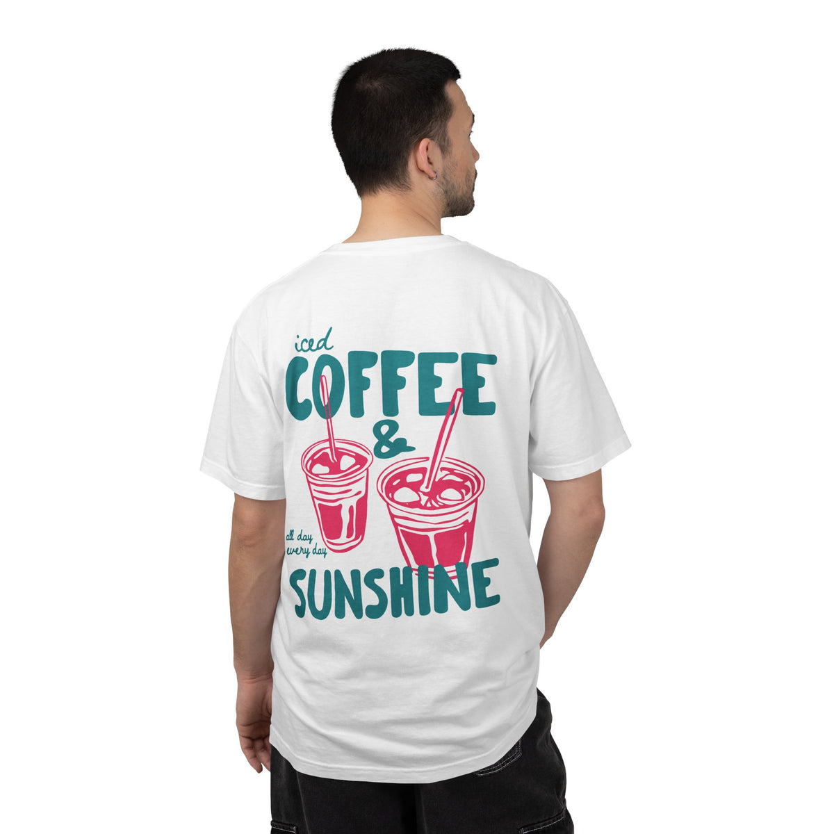 Iced Coffee & Sunshine T-Shirt — Retro Summer Coffee Graphic Tee
