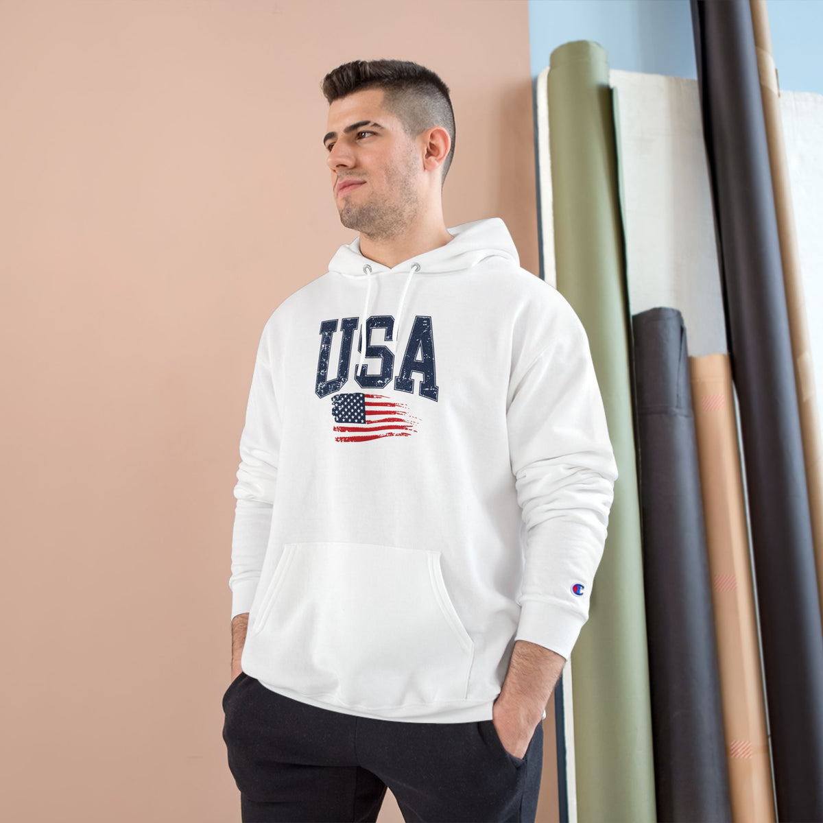 USA Flag Hoodie — Coastal Harbors Surf & Sailing Graphic