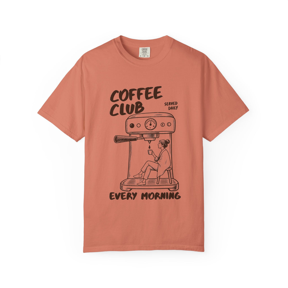 Coffee Club T-Shirt — 'Every Morning' Espresso Machine Graphic Tee
