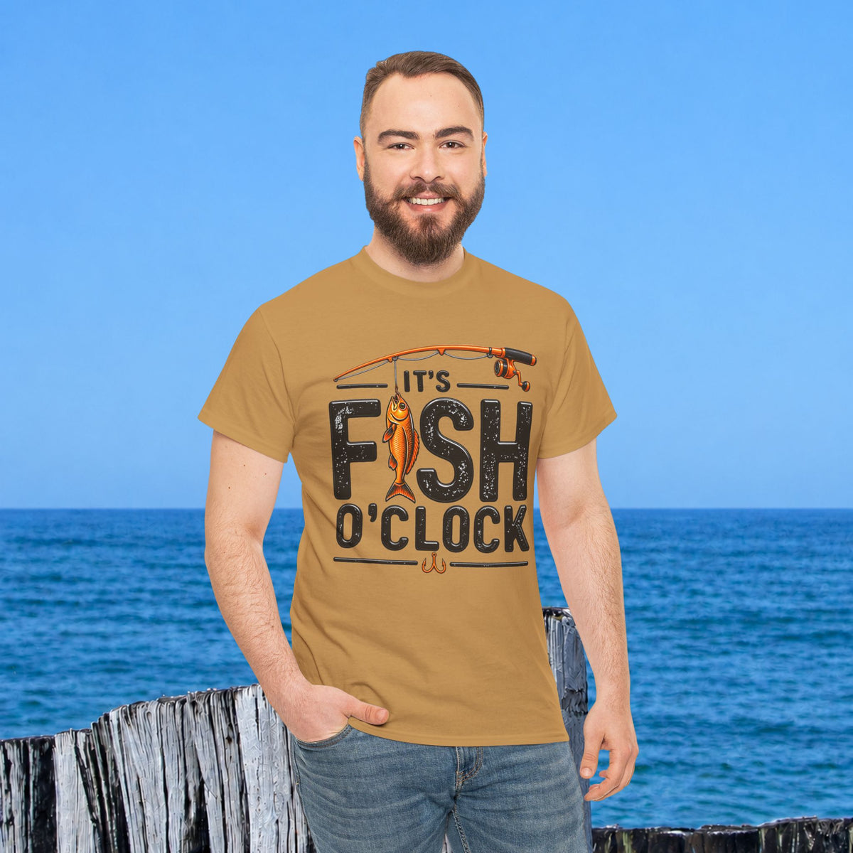 Fishing T‑Shirt — "It's Fish O'Clock" Graphic Tee for Anglers
