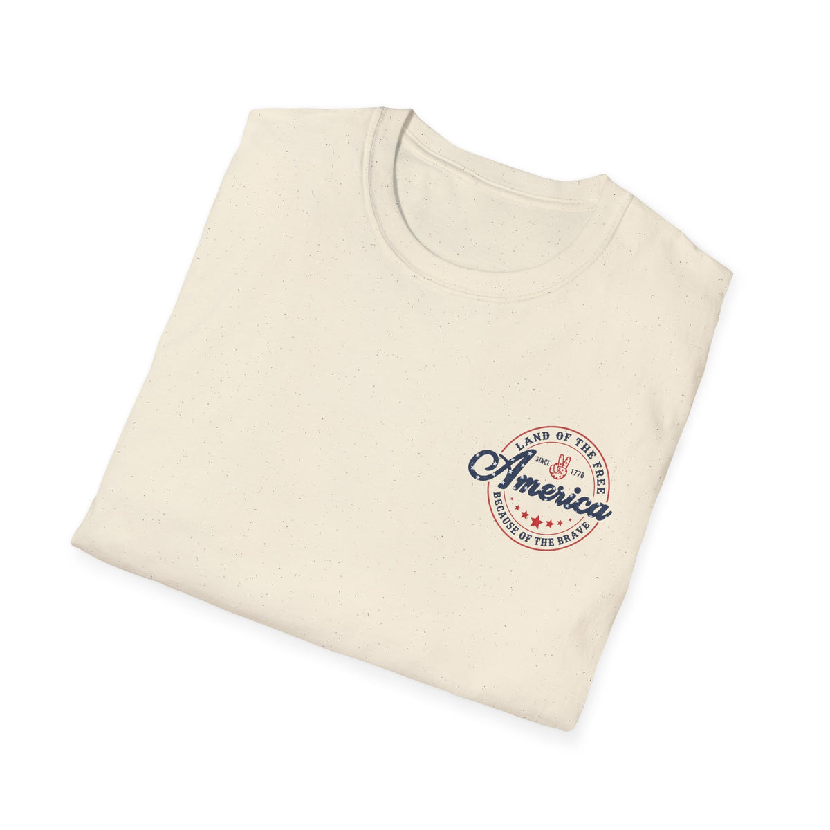 America Vintage Badge T-Shirt — "Land of the Free, Because of the Brave"