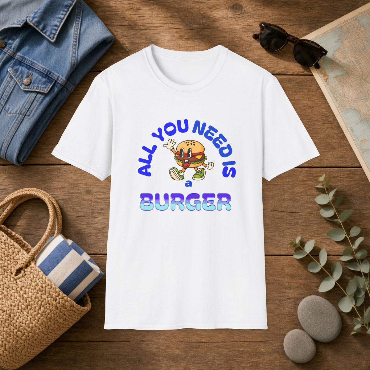 Burger Graphic T‑Shirt — "All You Need Is Burger" Funny Retro Tee