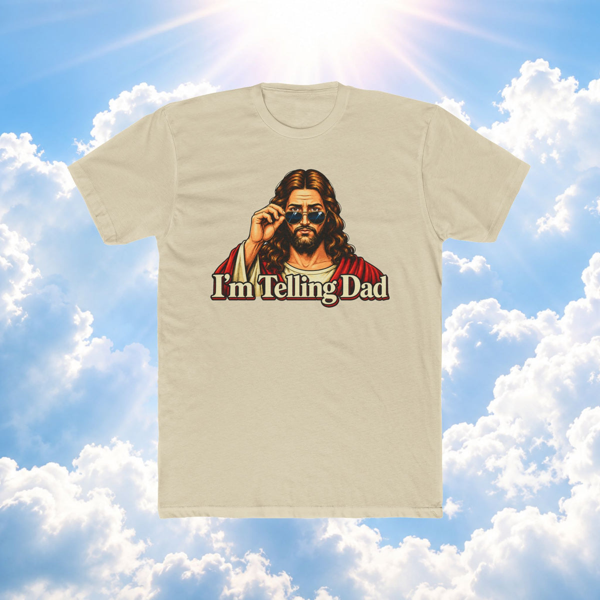 “I’m Telling Dad” Graphic Tee — Funny Retro Jesus T-Shirt for Parents & Kids
