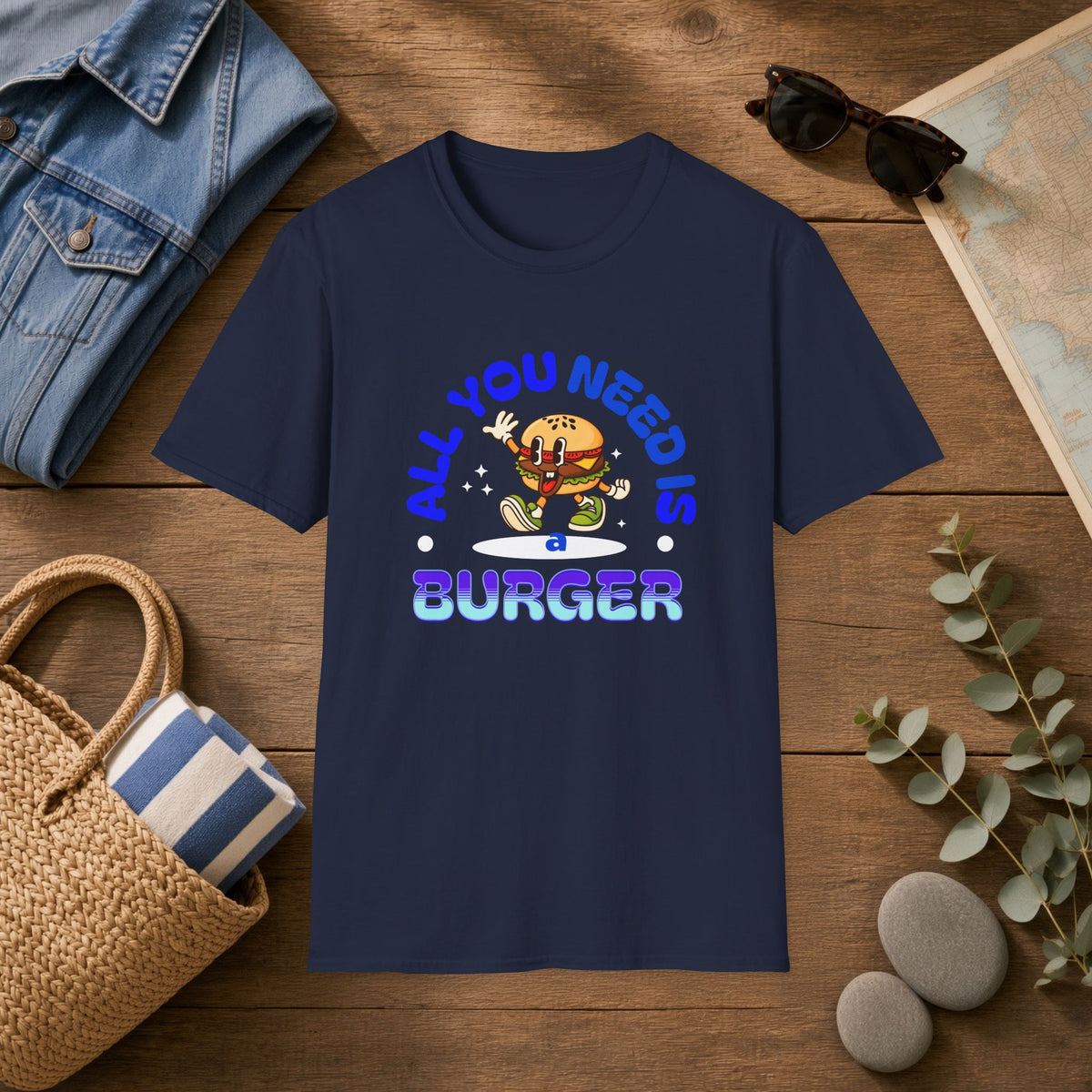 Burger Graphic T‑Shirt — "All You Need Is Burger" Funny Retro Tee