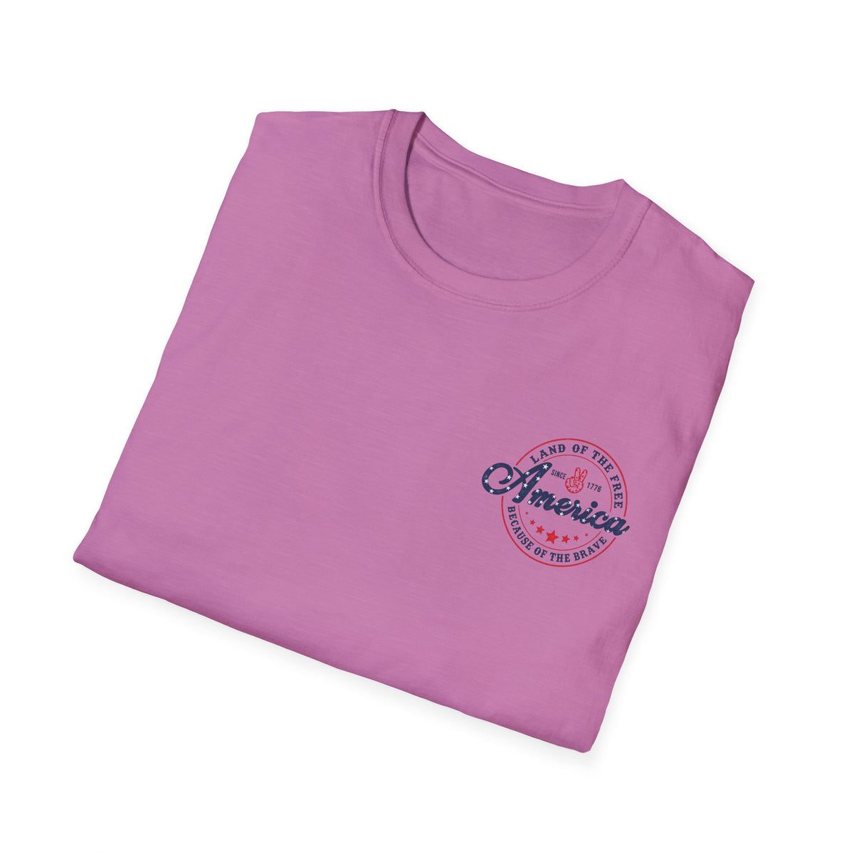 America Vintage Badge T-Shirt — "Land of the Free, Because of the Brave"