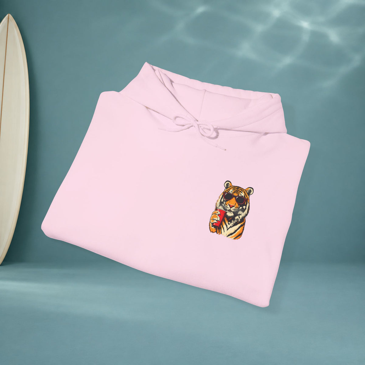 Tiger Japanese Good Luck Graphic Hoodie — Rainbow Japanese Text Back