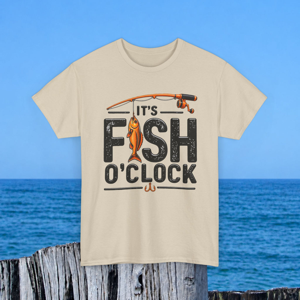 Fishing T‑Shirt — "It's Fish O'Clock" Graphic Tee for Anglers