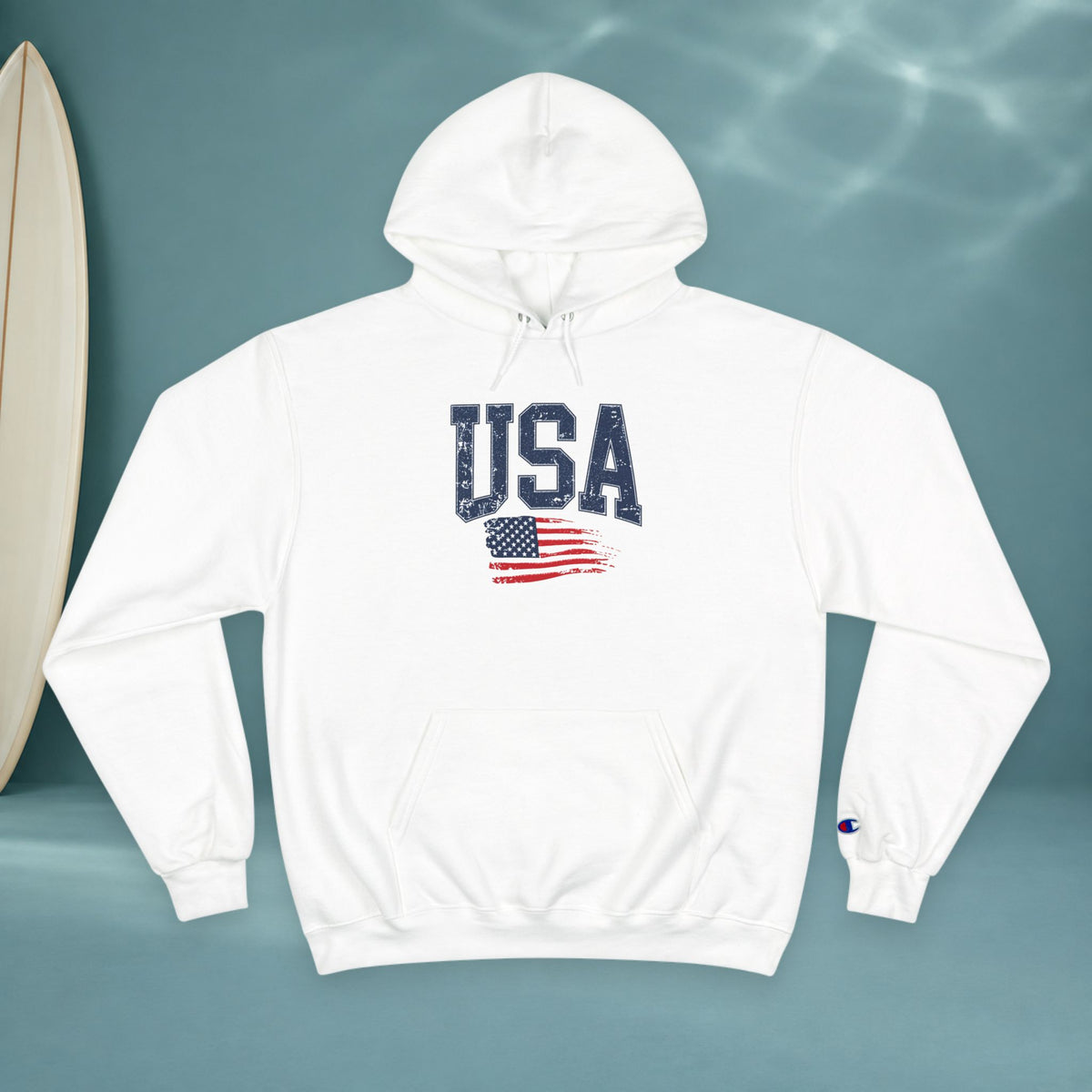 USA Flag Hoodie — Coastal Harbors Surf & Sailing Graphic