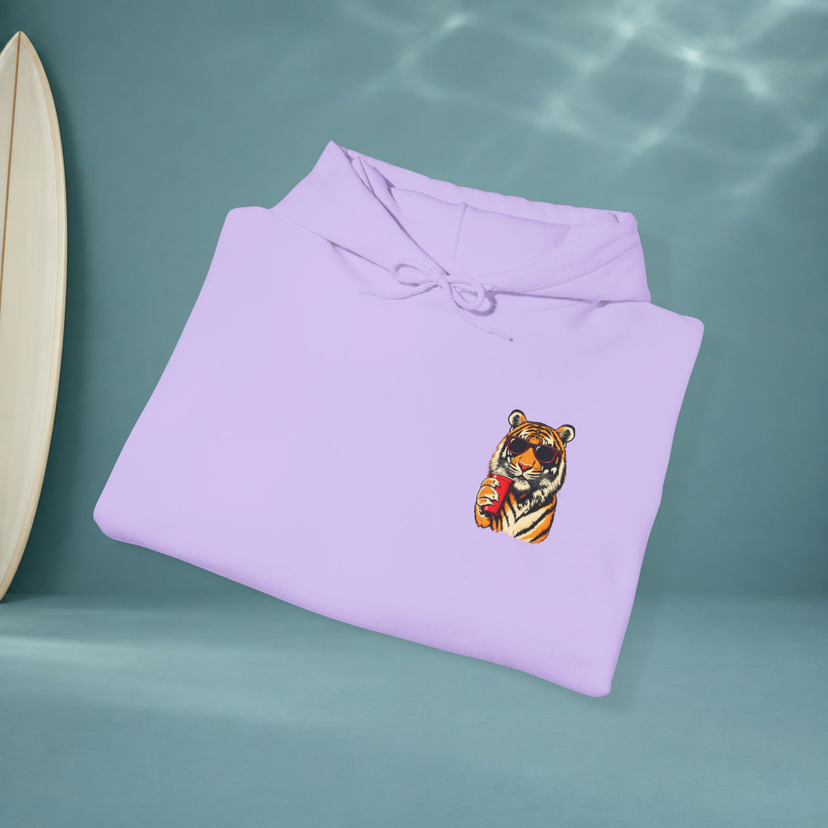 Tiger Japanese Good Luck Graphic Hoodie — Rainbow Japanese Text Back