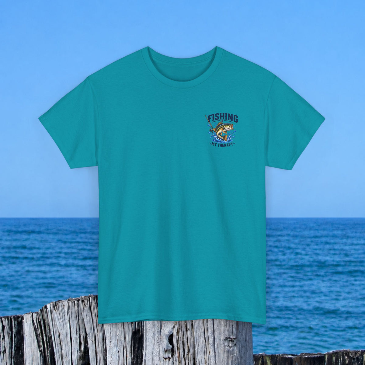 Fishing Tee — "Fishing Is My Therapy" Graphic T-Shirt