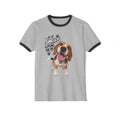 Beagle Smiles Ringer T-Shirt — "If It Smells Fun I'm In" Dog Tee