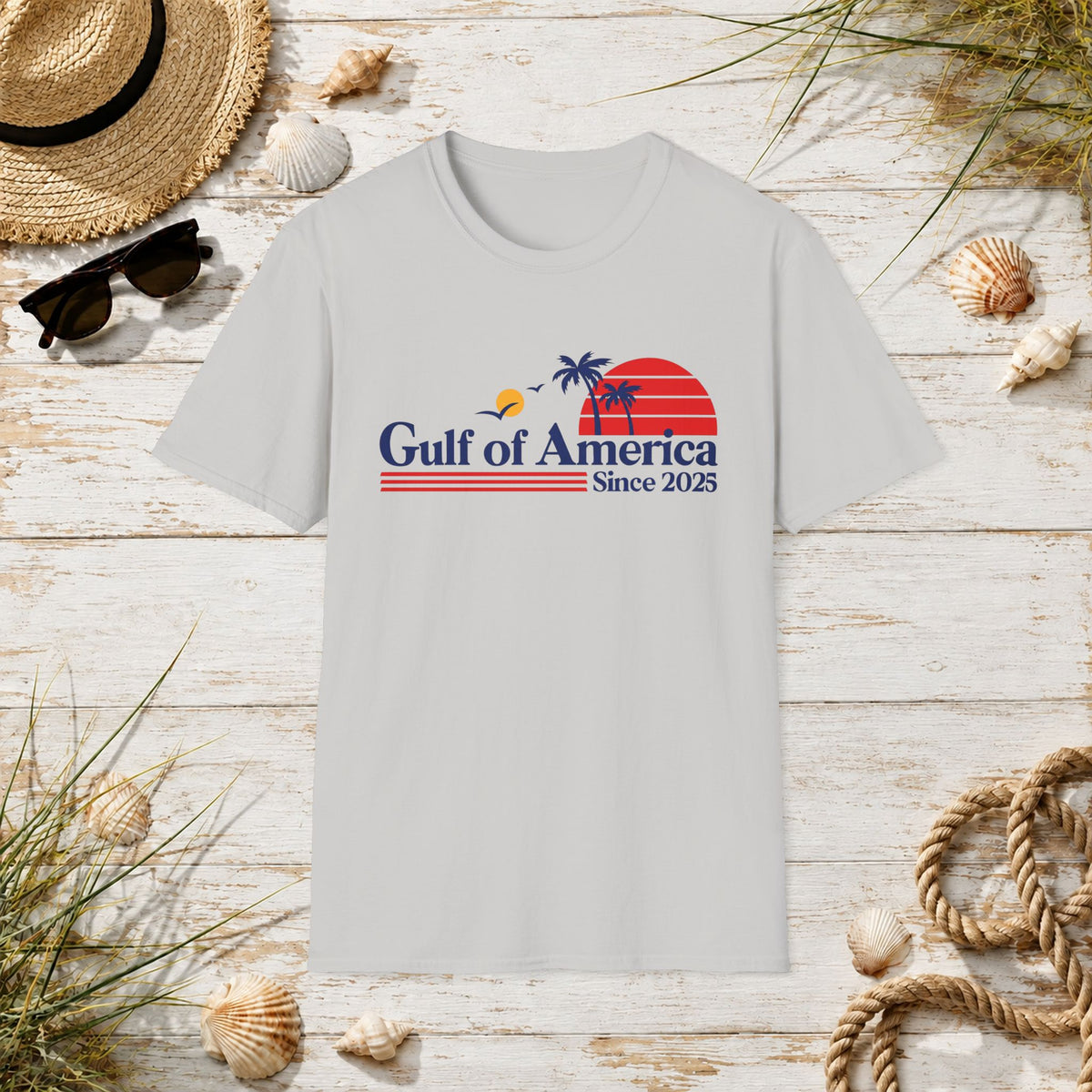 Gulf of America Retro Sunset T-Shirt — Since 2025 Beach Tee