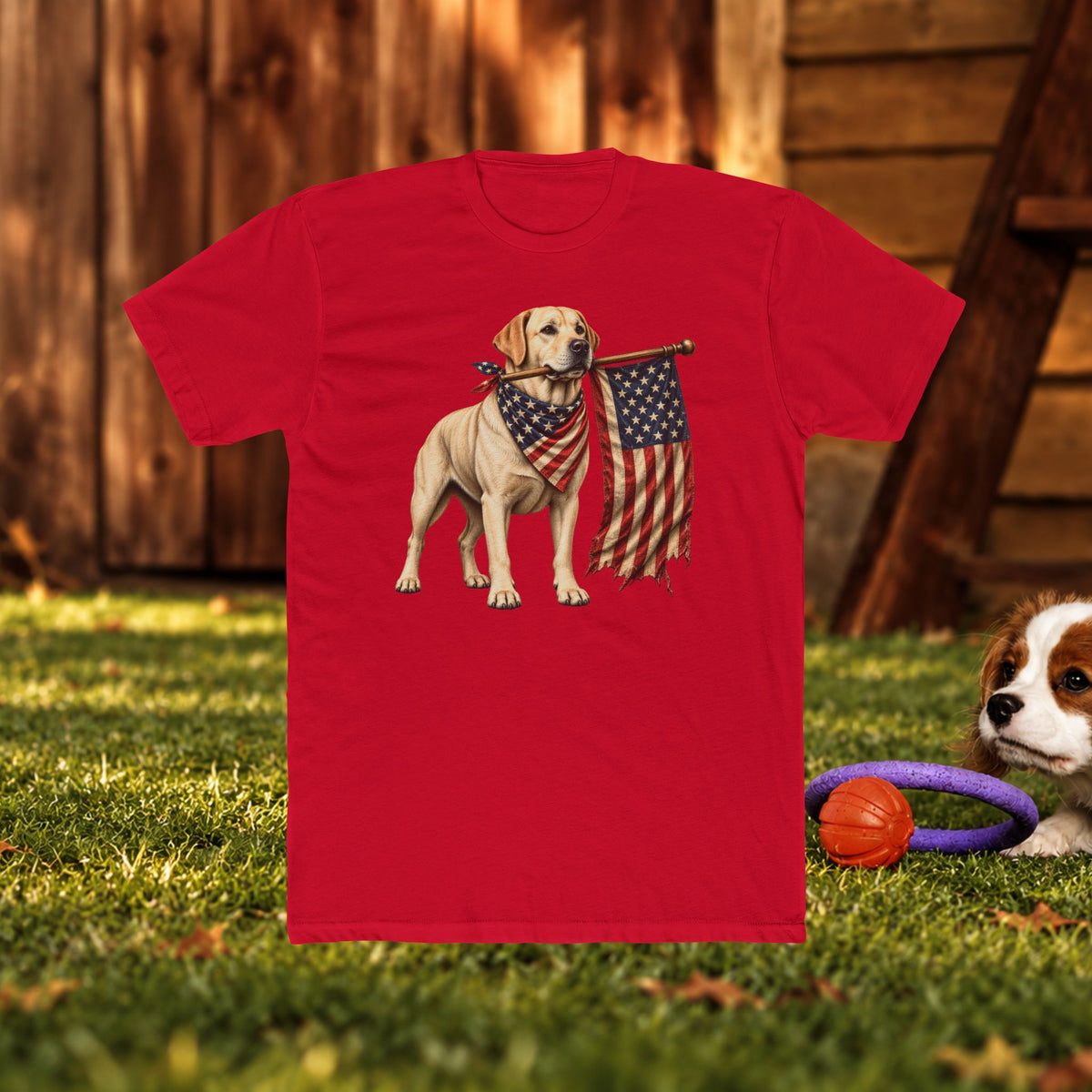 American Flag Labrador T-Shirt — Patriotic Dog Tee