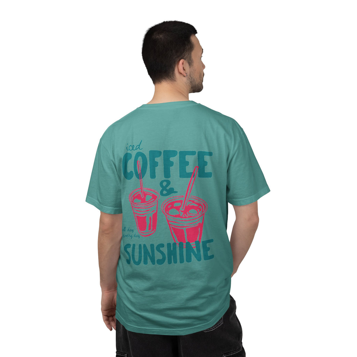 Iced Coffee & Sunshine T-Shirt — Retro Summer Coffee Graphic Tee