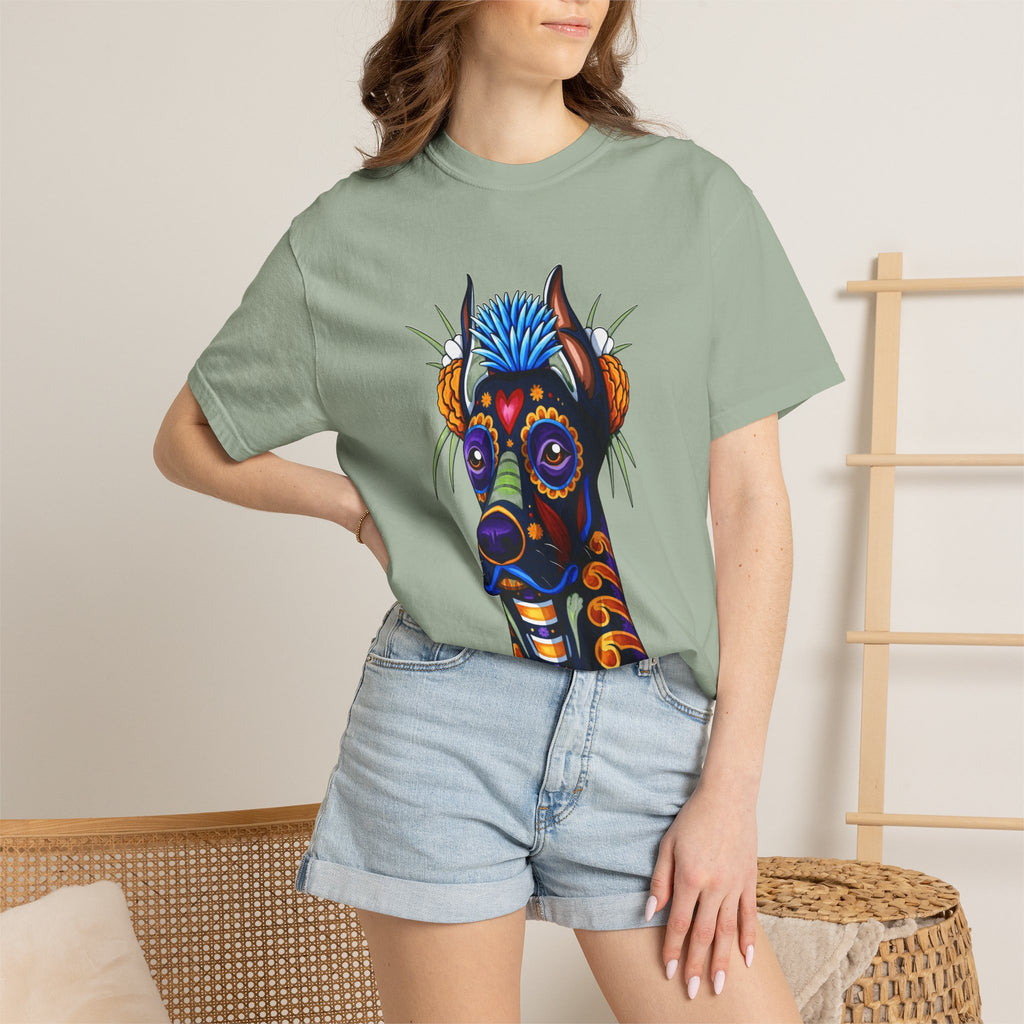 Doberman Día de los Muertos Graphic T-Shirt