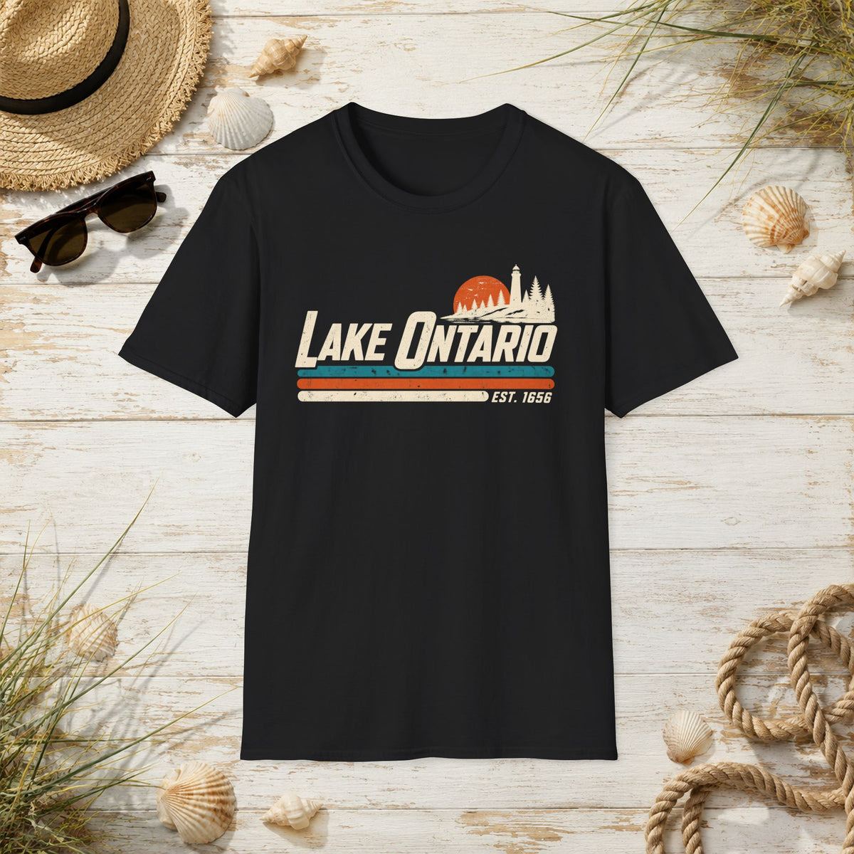 Lake Ontario Retro Stripe T-Shirt