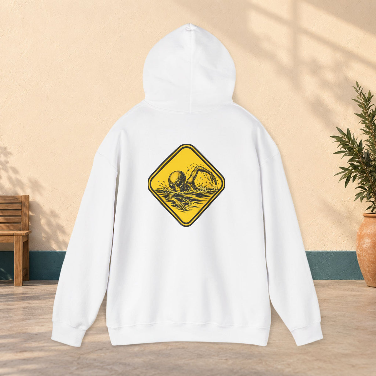 Yellow Vintage Road Sign Nautical Kraken Design