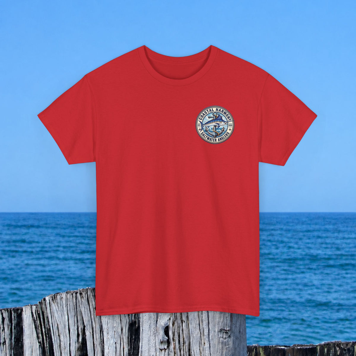 Fishing Tee — "Coastal Harmony" Saltwater Anglers Short-Sleeve Shirt