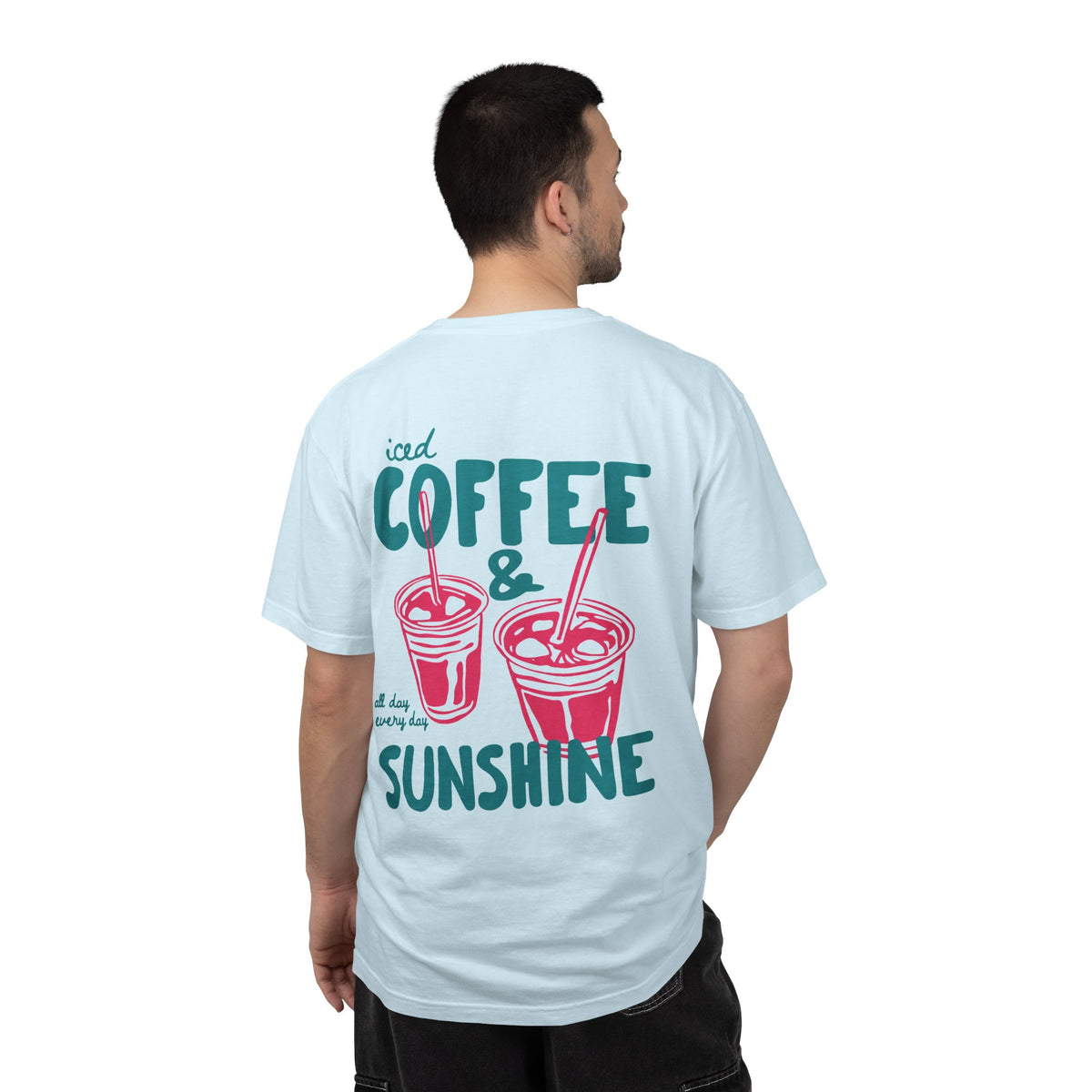 Iced Coffee & Sunshine T-Shirt — Retro Summer Coffee Graphic Tee