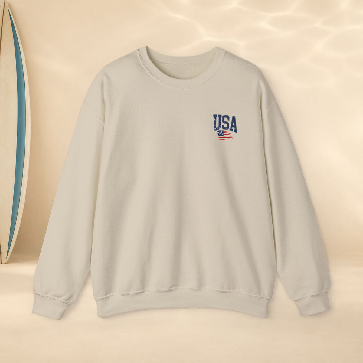 Crewneck Sweatshirt — “It’s Never Luck, It’s Always God” USA Patriotic Christian Crew