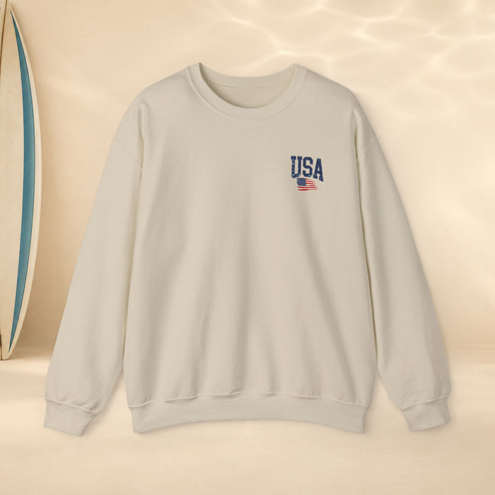 Crewneck Sweatshirt — “It’s Never Luck, It’s Always God” USA Patriotic Christian Crew