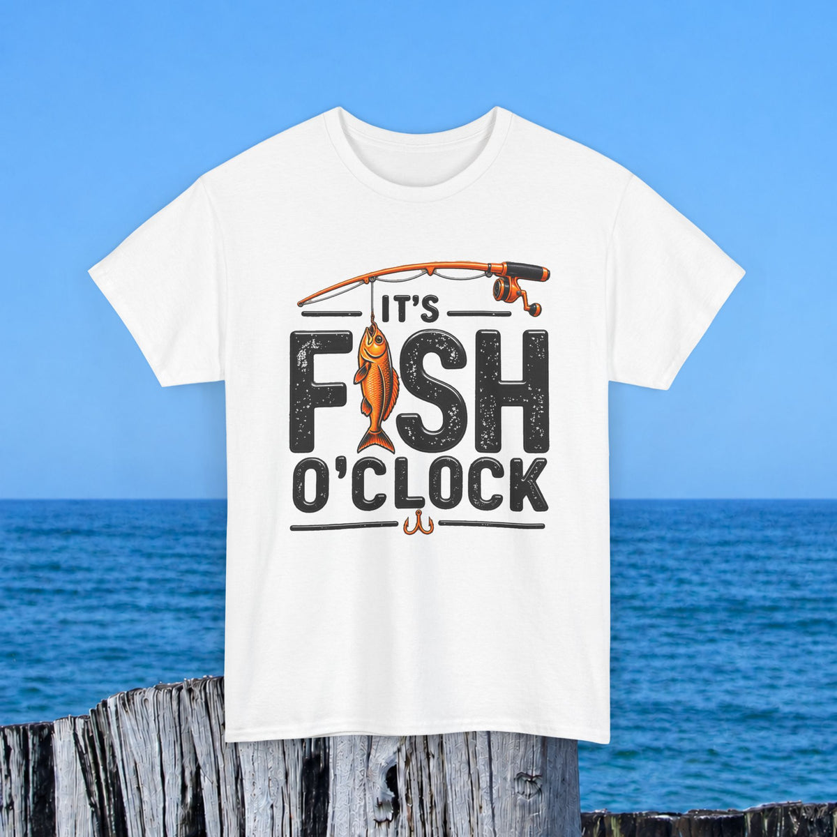 Fishing T‑Shirt — "It's Fish O'Clock" Graphic Tee for Anglers