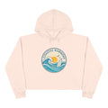 Coastal Harmony Crop Hoodie — "Progress Over Perfection" Surf Vibe Cropped Sweatshirt
