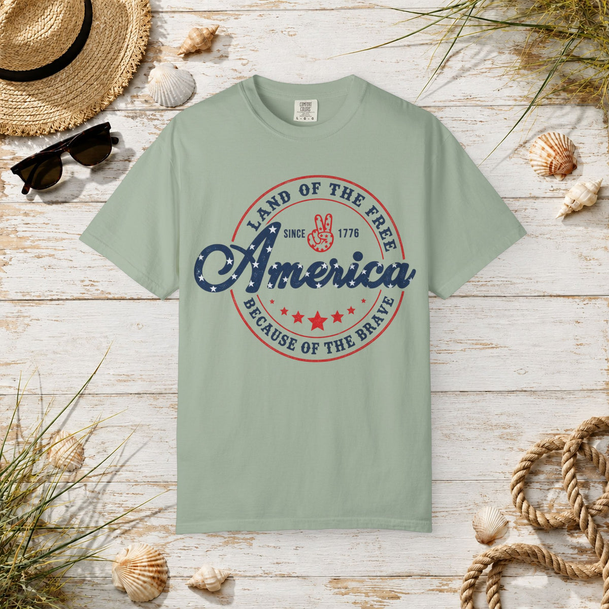 America Vintage Premium Seal T-Shirt — "Land of the Free, Because of the Brave"