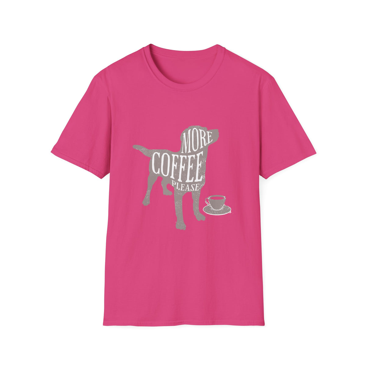 More Coffee Please Dog T‑Shirt — Cute Labrador Coffee Lover Tee