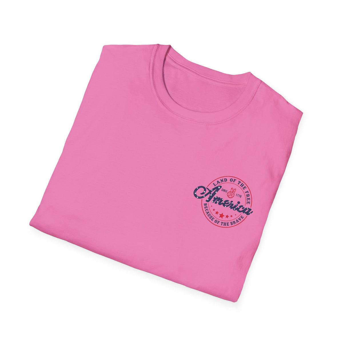 America Vintage Badge T-Shirt — "Land of the Free, Because of the Brave"