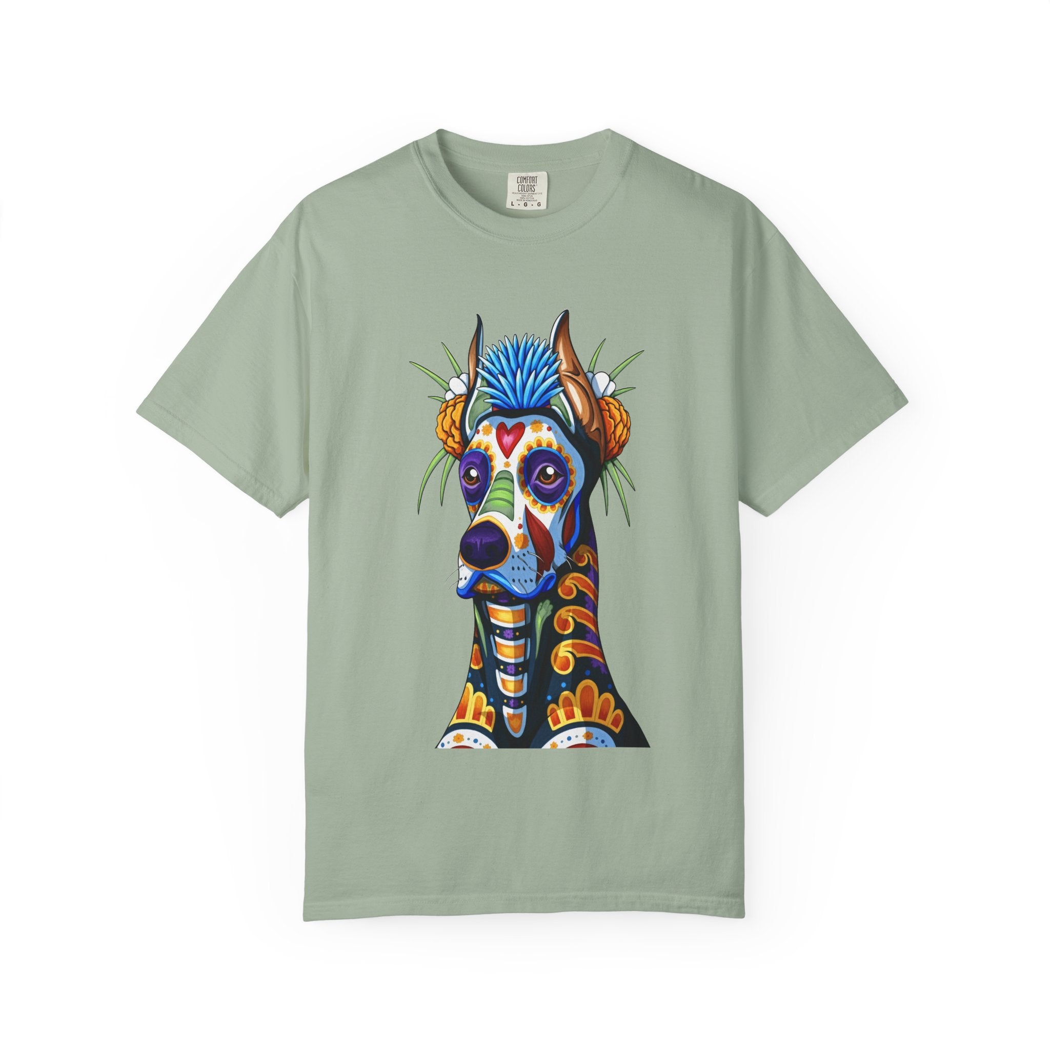 Colorful Sugar Skull Dog T-Shirt