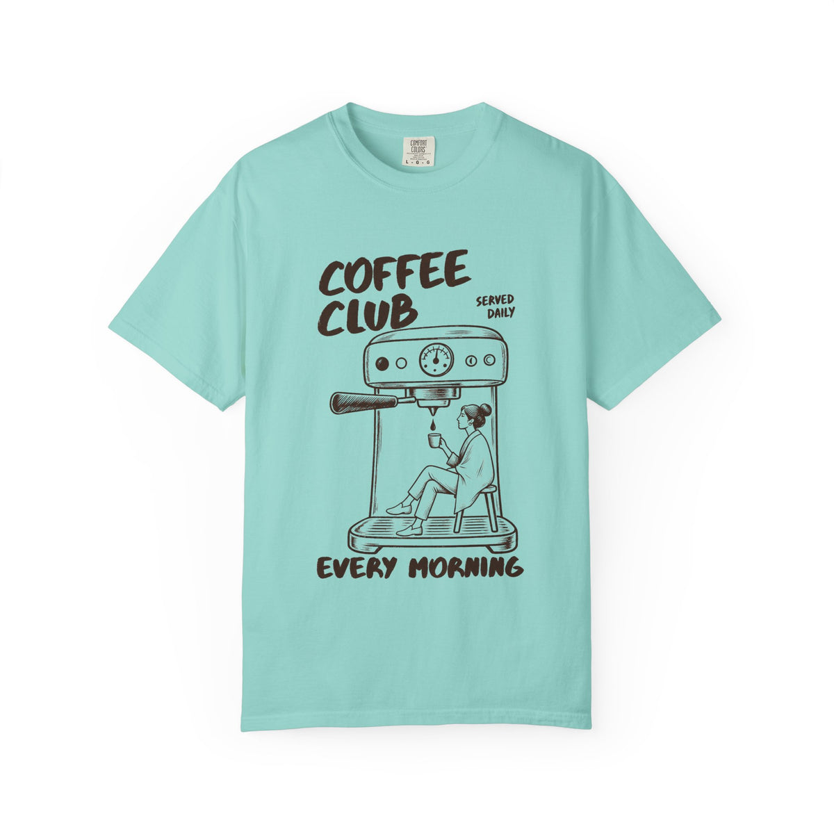 Coffee Club T-Shirt — 'Every Morning' Espresso Machine Graphic Tee