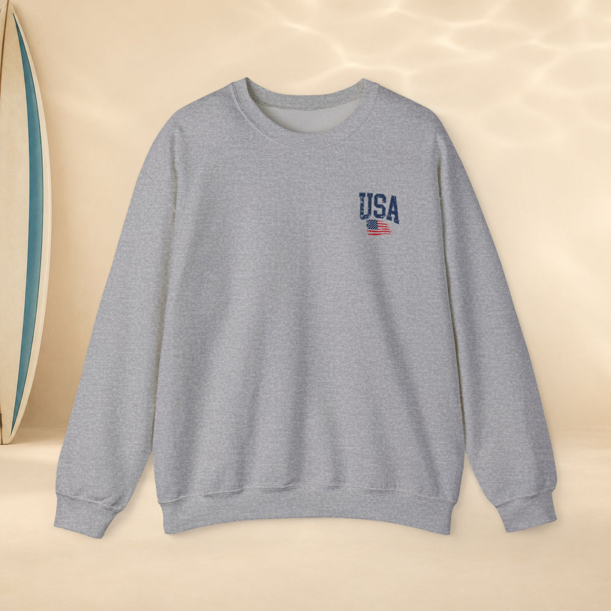 Crewneck Sweatshirt — “It’s Never Luck, It’s Always God” USA Patriotic Christian Crew