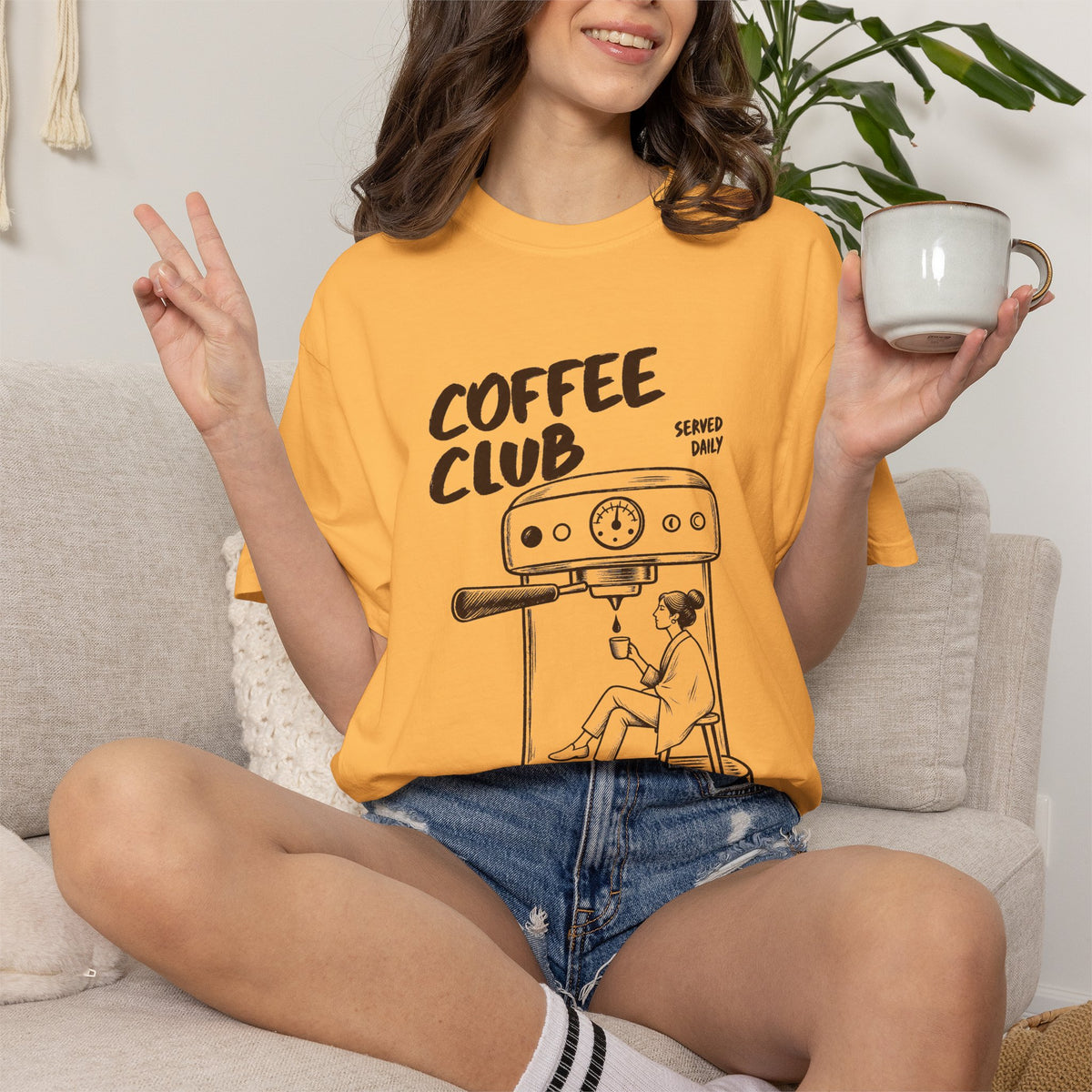 Coffee Club T-Shirt — 'Every Morning' Espresso Machine Graphic Tee