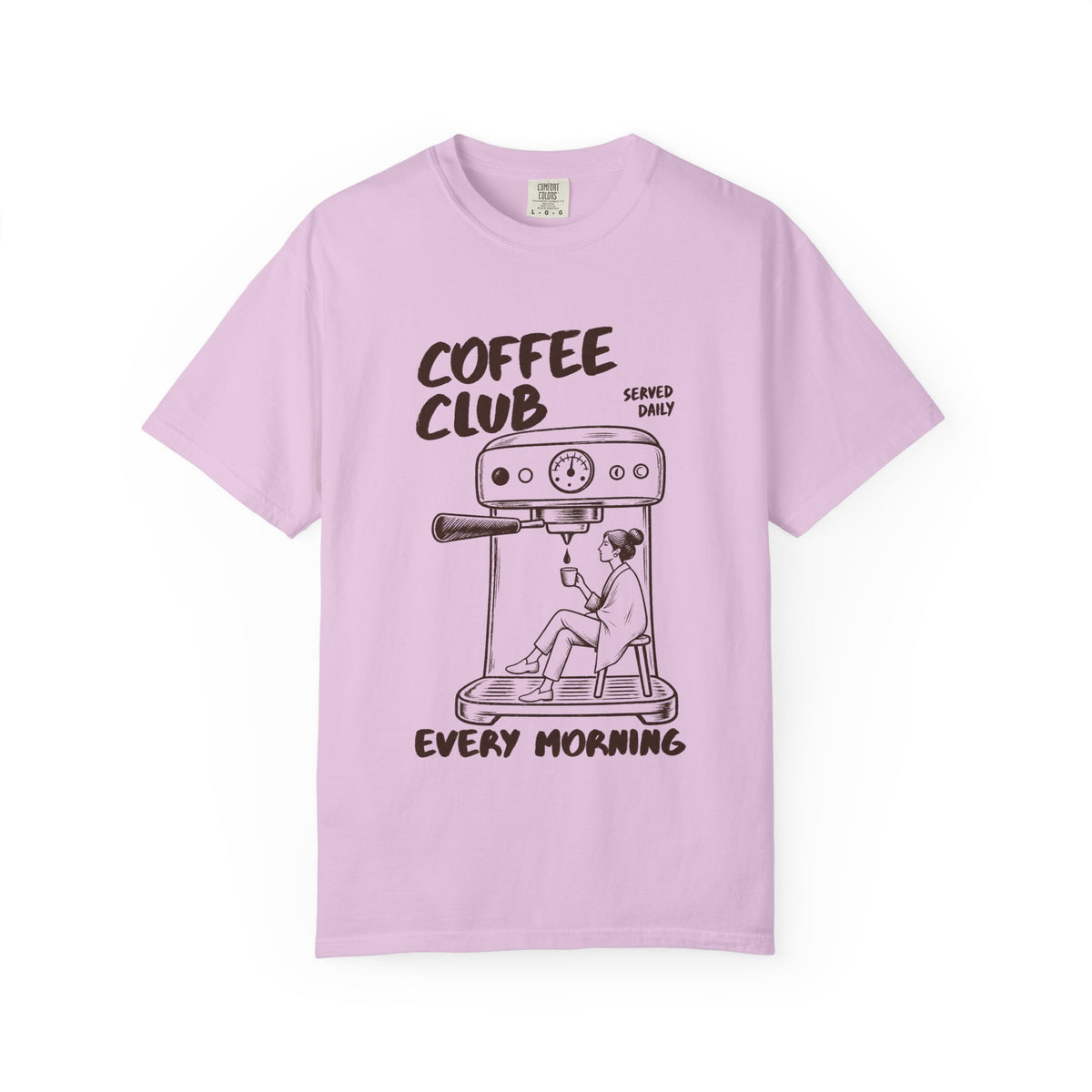 Coffee Club T-Shirt — 'Every Morning' Espresso Machine Graphic Tee