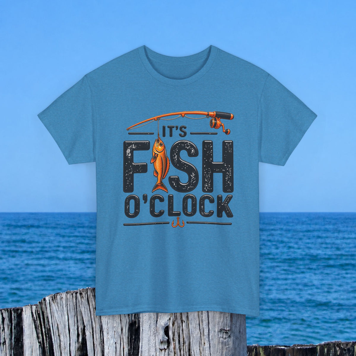 Fishing T‑Shirt — "It's Fish O'Clock" Graphic Tee for Anglers