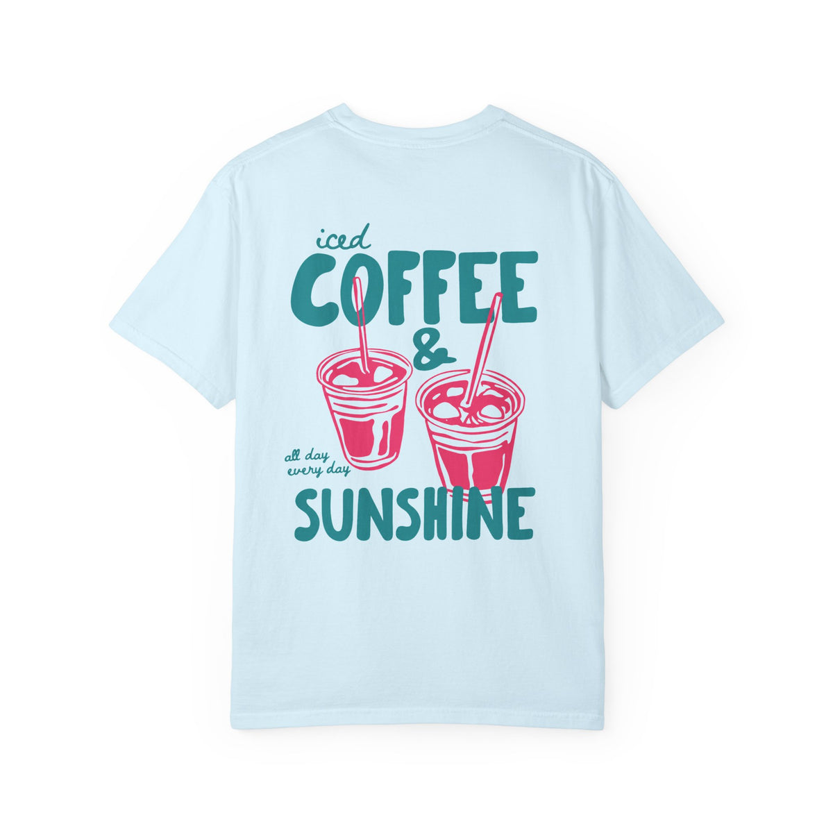 Iced Coffee & Sunshine T-Shirt — Retro Summer Coffee Graphic Tee