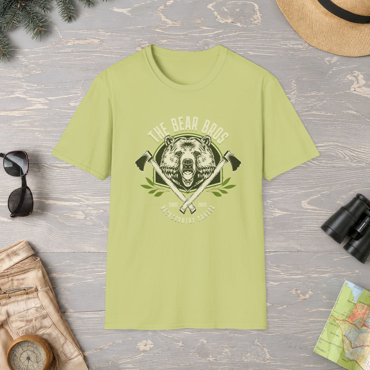 Bear Bros Axe T-Shirt — Vintage Grizzly Graphic Tee
