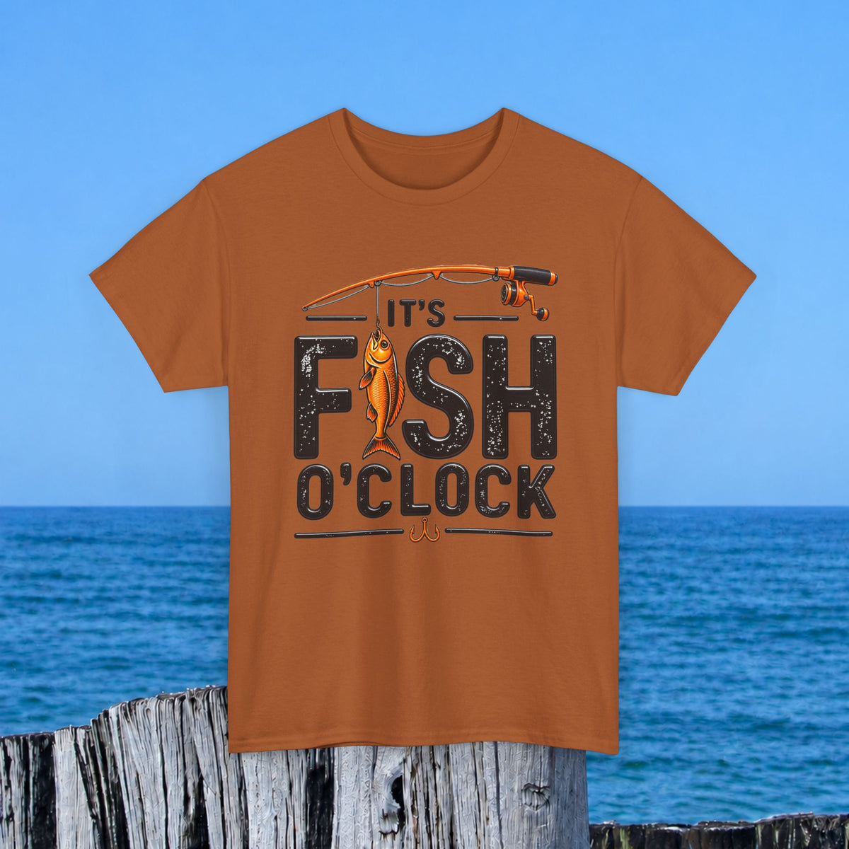 Fishing T‑Shirt — "It's Fish O'Clock" Graphic Tee for Anglers