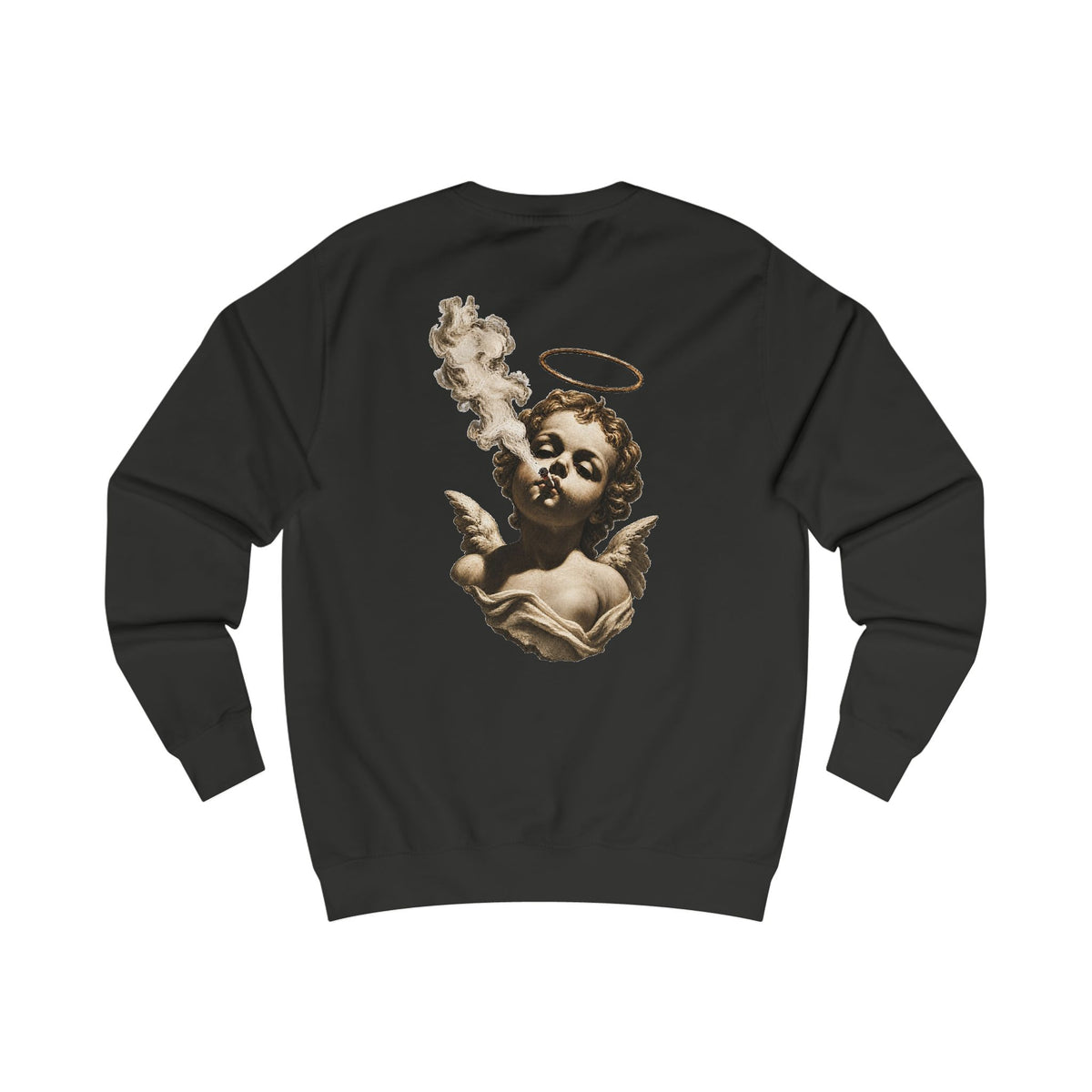 Angel Cherub Smoke Sweatshirt — Small Leaf Chest Logo