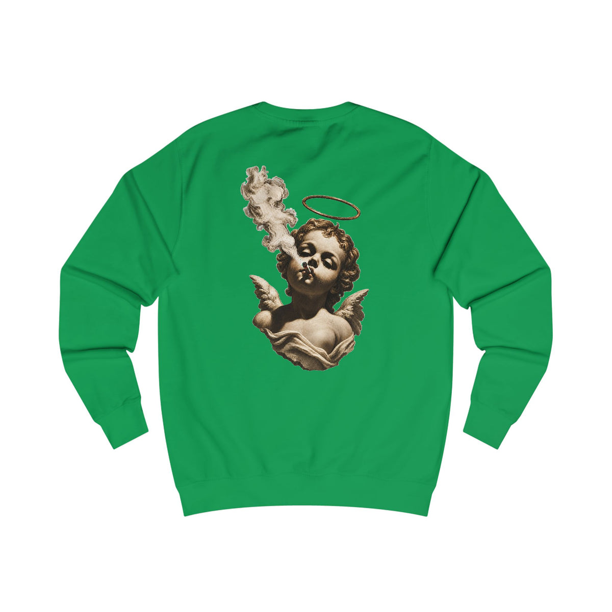 Angel Cherub Smoke Sweatshirt — Small Leaf Chest Logo