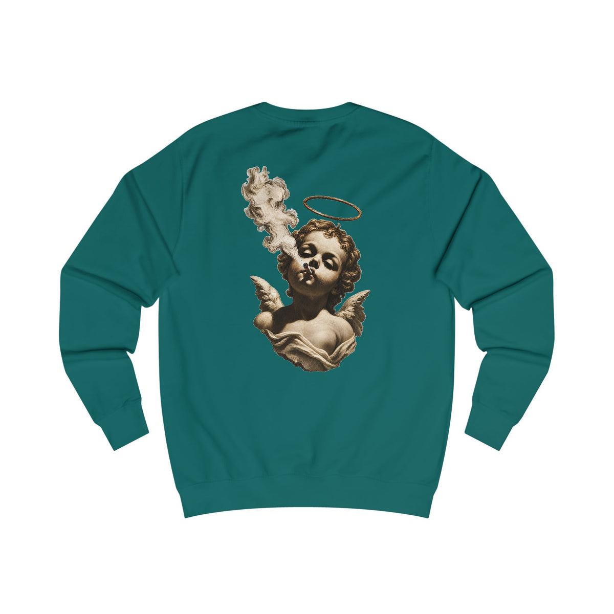 Angel Cherub Smoke Sweatshirt — Small Leaf Chest Logo