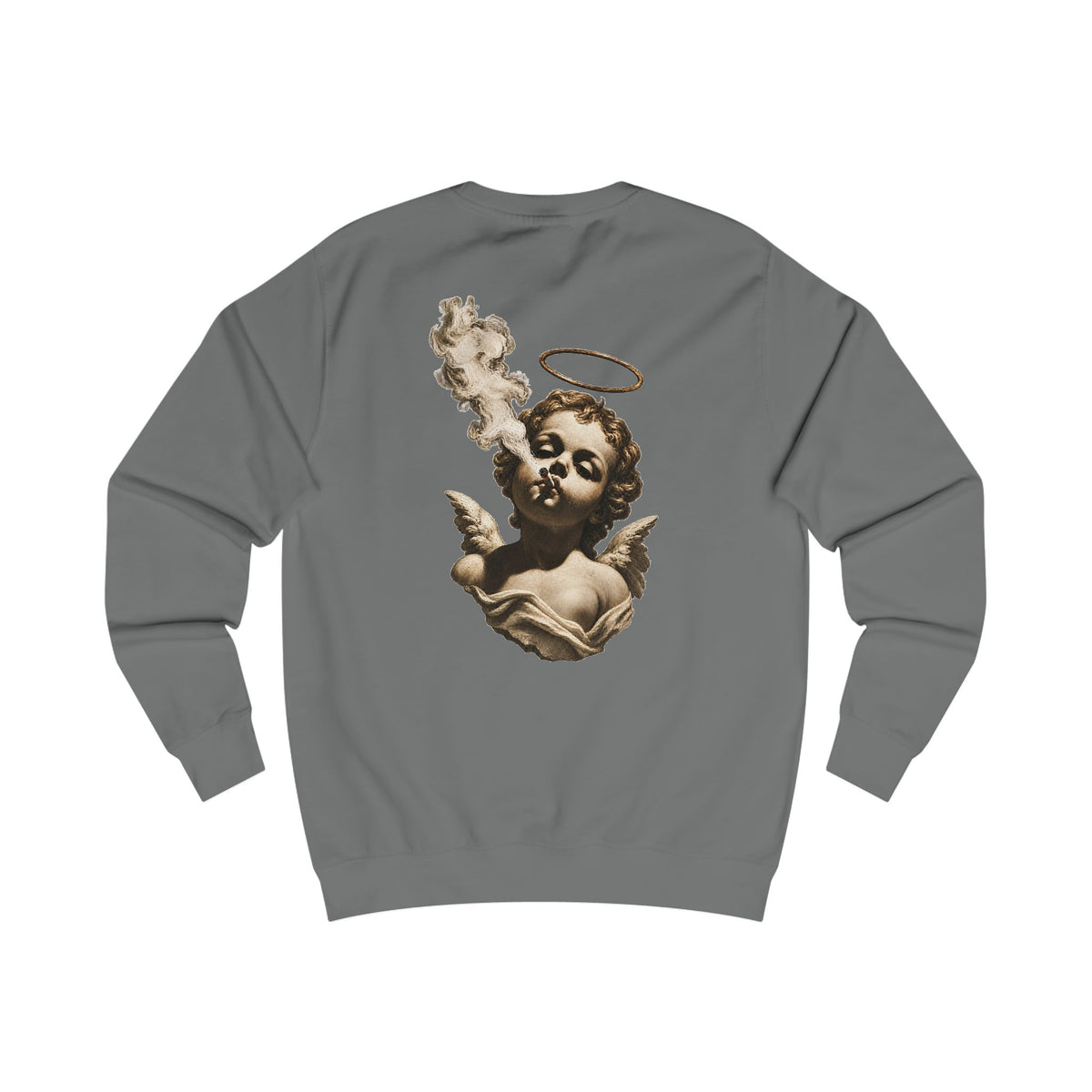 Angel Cherub Smoke Sweatshirt — Small Leaf Chest Logo