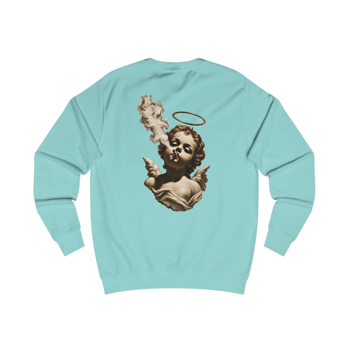 Angel Cherub Smoke Sweatshirt — Small Leaf Chest Logo