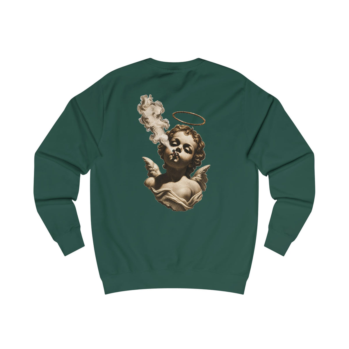 Angel Cherub Smoke Sweatshirt — Small Leaf Chest Logo