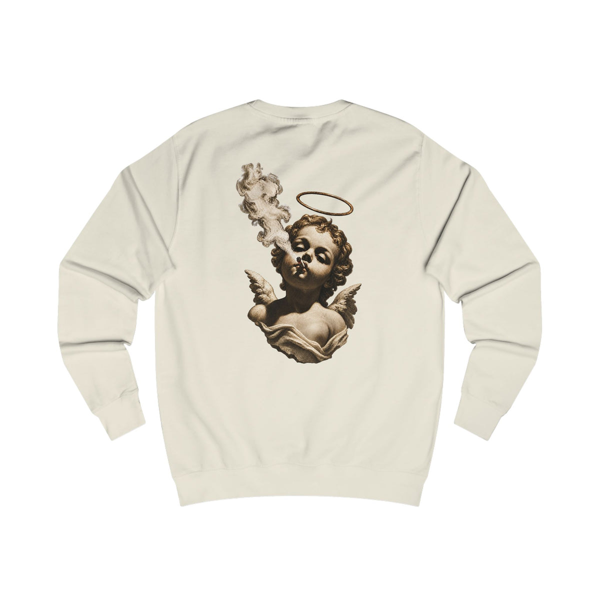 Angel Cherub Smoke Sweatshirt — Small Leaf Chest Logo