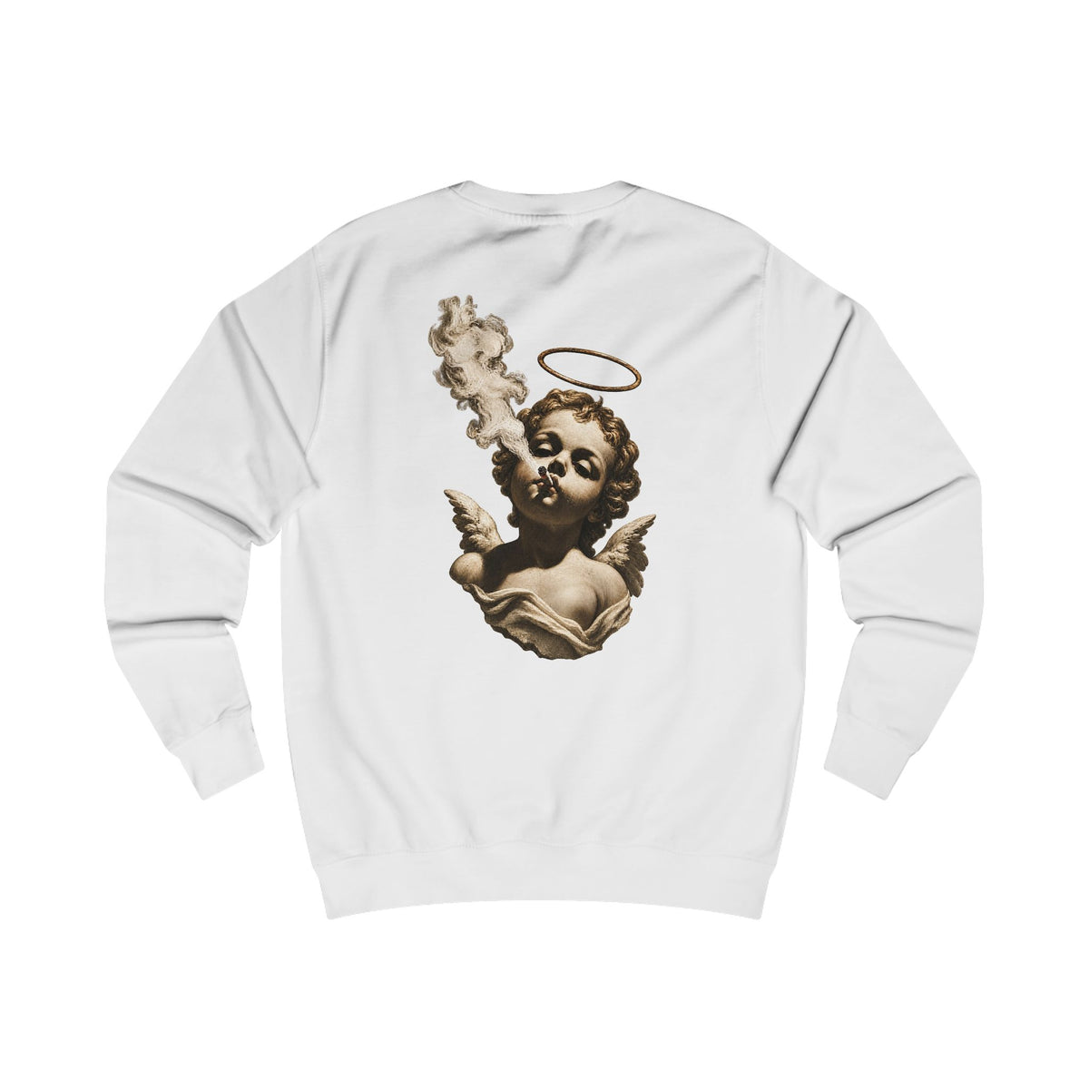 Angel Cherub Smoke Sweatshirt — Small Leaf Chest Logo