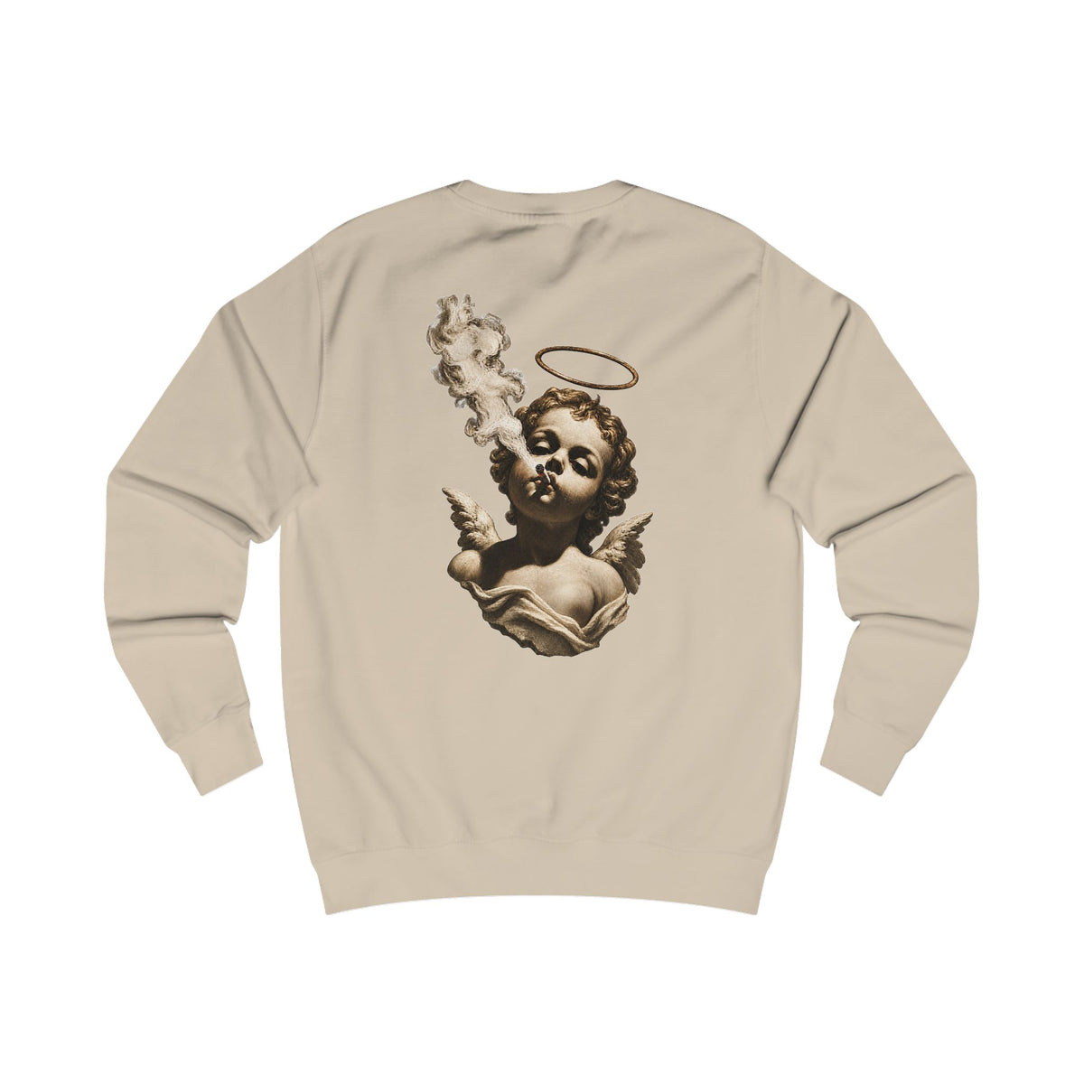 Angel Cherub Smoke Sweatshirt — Small Leaf Chest Logo