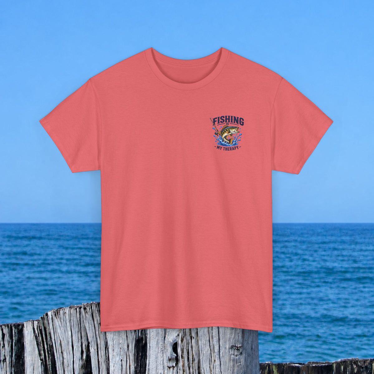 Fishing Tee — "Fishing Is My Therapy" Graphic T-Shirt