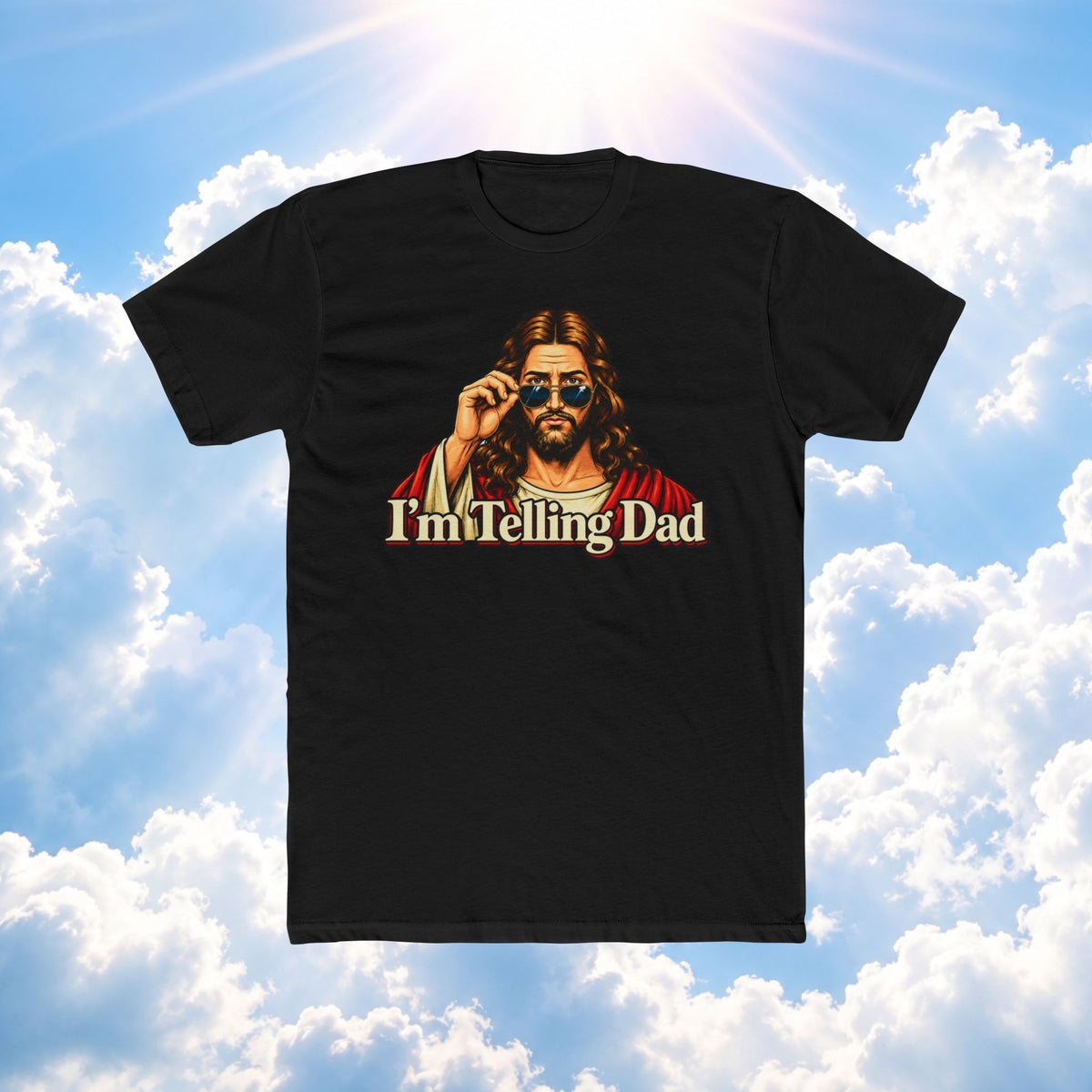 “I’m Telling Dad” Graphic Tee — Funny Retro Jesus T-Shirt for Parents & Kids